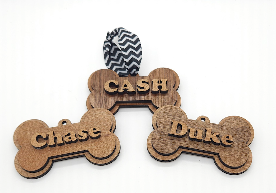 Custom Dog Bone Christmas Ornament