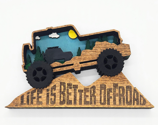3D Layered wood Jeep sign